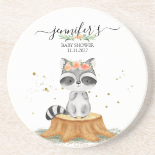 Posavasos Bosque Dulce de Mapache Baby Shower