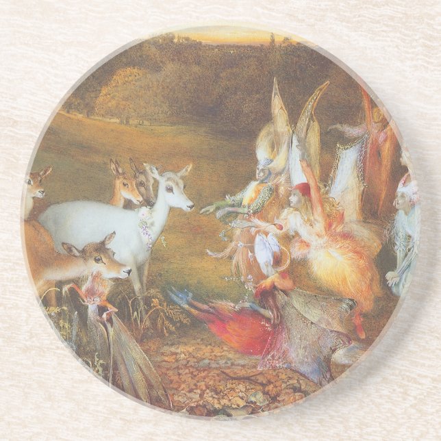 Posavasos Bosque encantado por el artista John Anster Fitzge (Frente)