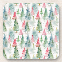 Posavasos Bosque, Pinos Verdes Rojo Fiesta