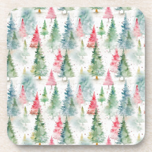 Posavasos Bosque, Pinos Verdes Rojo Fiesta