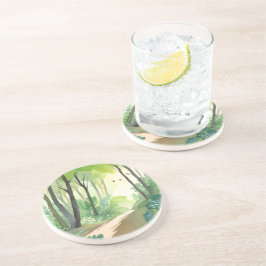 Posavasos Bosque Verde Floreciente | Aquarela de la Naturale