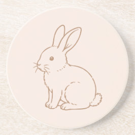 Posavasos Bosquejo de conejo marrón sonrojado