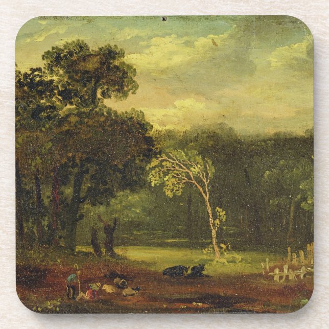 Posavasos Bosquejo de la naturaleza en el parque de Sion, (Frente)