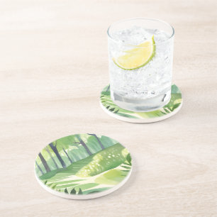Posavasos Bosques Caprichosos Paisaje de Acuarela del Bosq