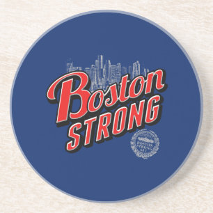 Posavasos Boston Strong en decoración roja y azul
