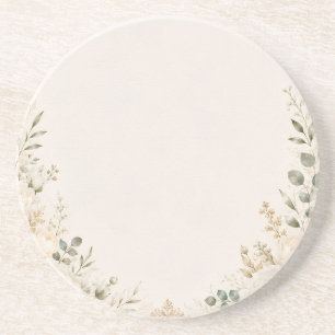Posavasos Botánico Elegante en Papel Vintage Hecho a Mano