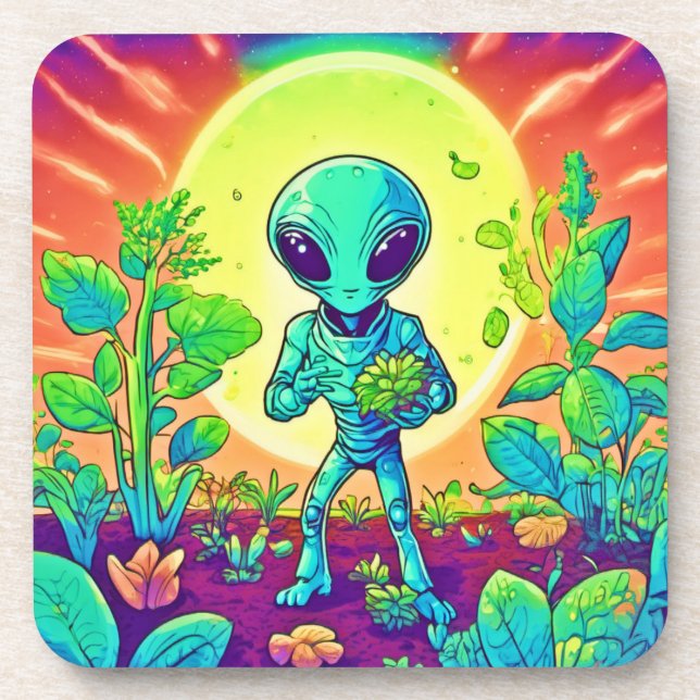 Posavasos Botánico extraterrestre: Plantas eléctricas (Frente)