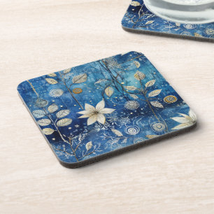 Posavasos Botánico invernal índigo elegante