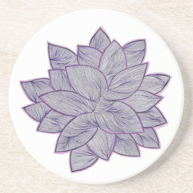 Posavasos Botánico Mínimo – Flor Dibujada a Mano (Frente)