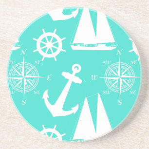 Posavasos Bote costero azul turquesa