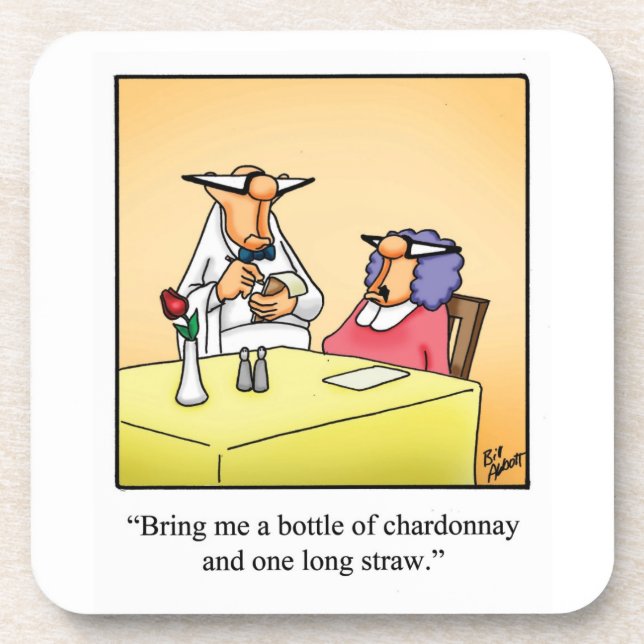 Posavasos "Botella De Chardonnay, Grandes Astras De Paja (Frente)