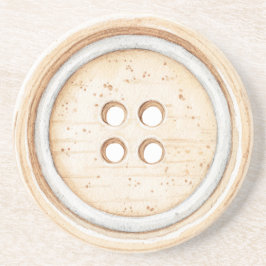 Posavasos Botón de coser blanco crema