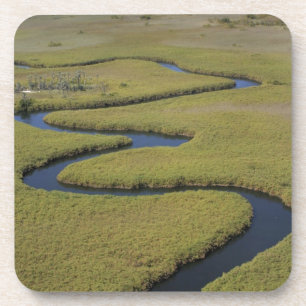 Posavasos Botsuana, África. Vista aérea del río Okavango.