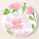 Posavasos Bouquet color de agua rosa claro Peony<br><div class="desc">Un delicado ramo de peonías rosas claras,  pintadas a mano con acrobacias de acuarela suave. Este amplio diseño floral aporta un encanto romántico y femenino a cualquier producto.</div>