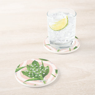 Posavasos Bouquet de lilas del valle flores en rosa