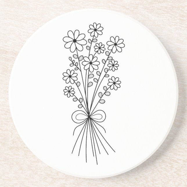 Posavasos Bouquet floral minimalista (Frente)