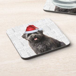 Posavasos Bouvier des Flandres Dog Woof Word Art Holiday