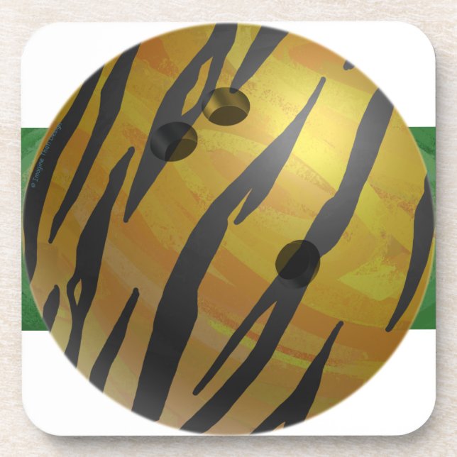 Posavasos Bowling Ball Tiger Yellow (Frente)