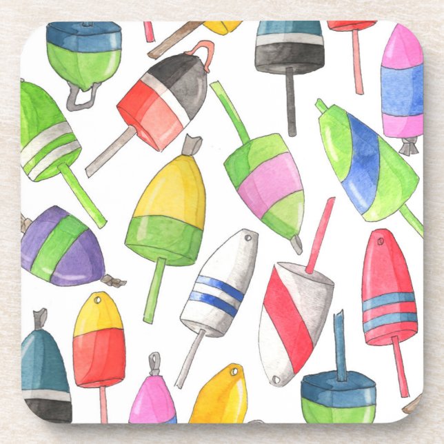 Posavasos Boyas de bogavante pintadas (Frente)