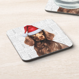 Posavasos Boykin Spaniel Dog Woof Word Art Holiday