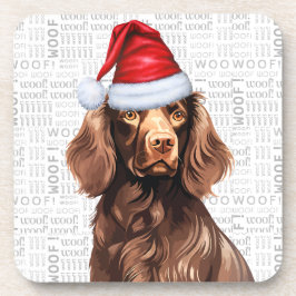Posavasos Boykin Spaniel Dog Woof Word Art Holiday
