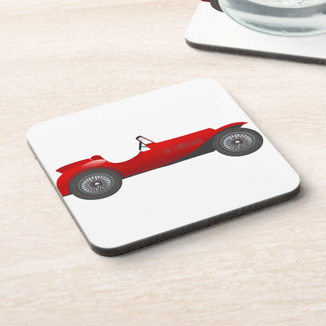Posavasos Boys Room Classic Car Gifts Sweet Red Retro Car (Lado Izquierdo)