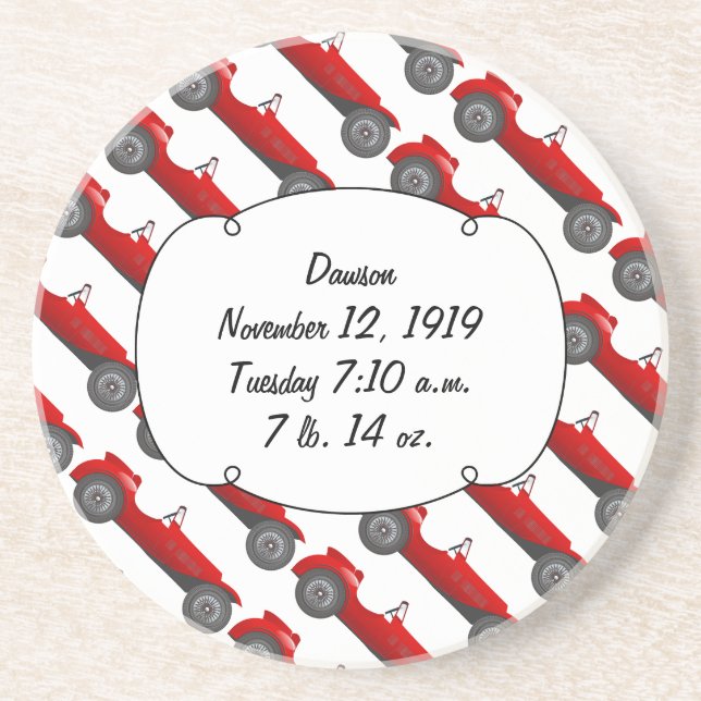 Posavasos Boys Room Classic Car Gifts Sweet Red Retro Car (Frente)