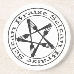 Posavasos Braise Seitan Vegan Pentagram (versión oscura)
