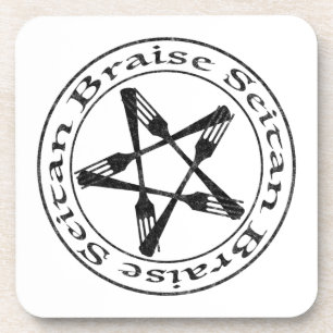Posavasos Braise Seitan Vegan Pentagram (versión oscura)