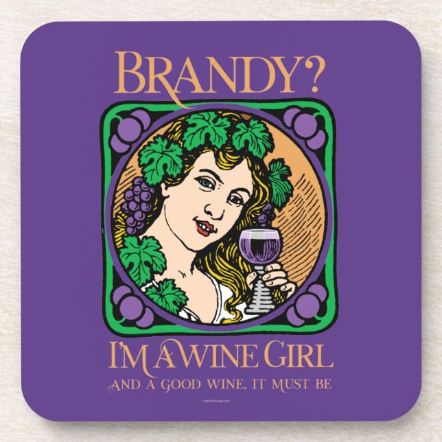 Posavasos Brandy (soy chica de vinos) (Frente)