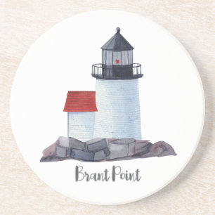 Posavasos Brant Point Lighthouse Sandstone Coaster