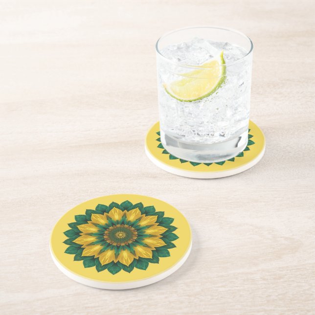 Posavasos Brazilian Leaf Mandala - Drink Coaster (Lado)