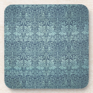 Posavasos Brer Rabbit por William Morris Blue Textile Patter
