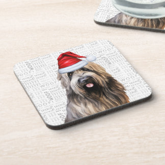 Posavasos Briard Shepherd Dog Woof Word Art Holiday