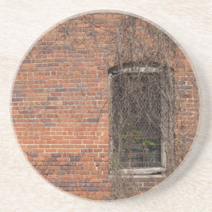 Posavasos Brick, Rock, Stone Series—Old Wall with Window