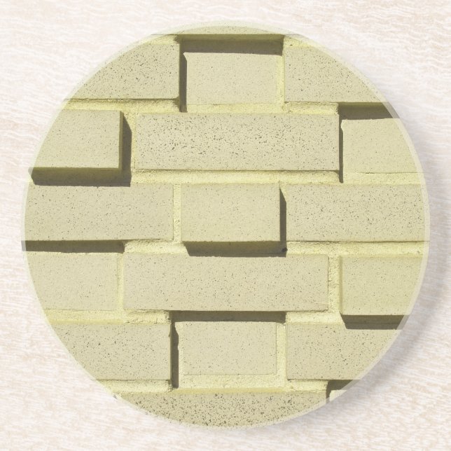Posavasos Brick, Rock, Stone Series—Tan Brick Coaster (Frente)
