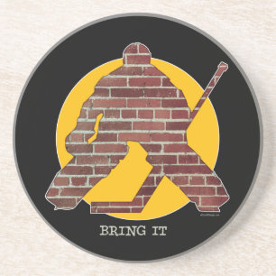 Posavasos Brick Wall Hockey Goalie