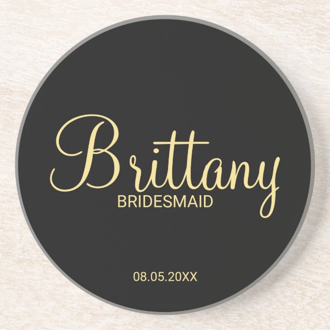 Posavasos Bridesmaid personalizada de escritura moderna (Frente)