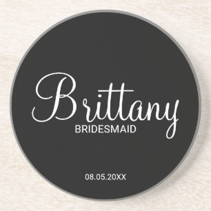 Posavasos Bridesmaids personalizadas de escritura moderna