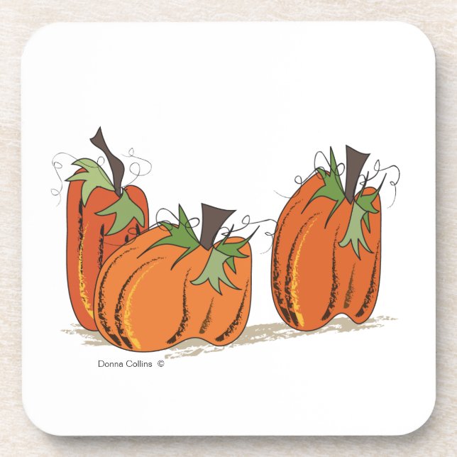 Posavasos Bright Naranja calabazas de calabazas (Frente)