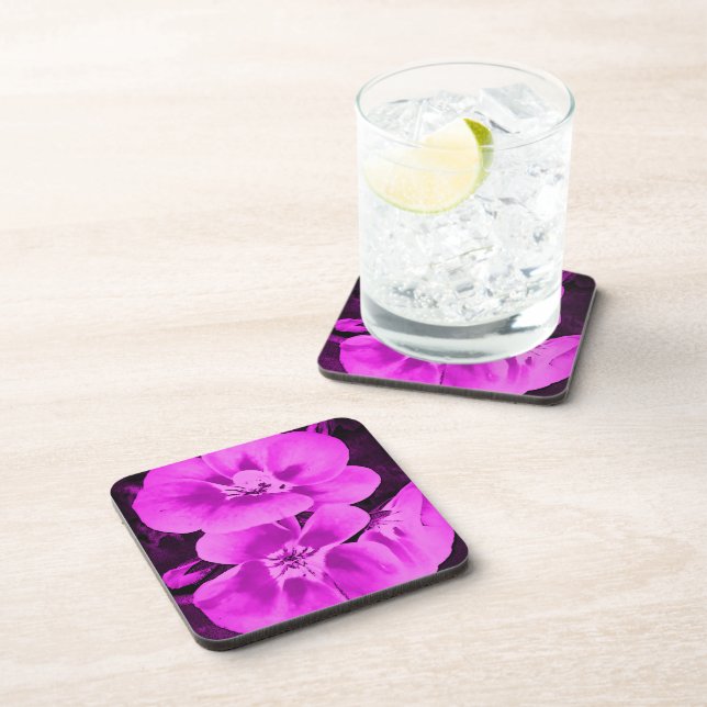 Posavasos Bright Pink Tropical Flowers (Lado Derecho)