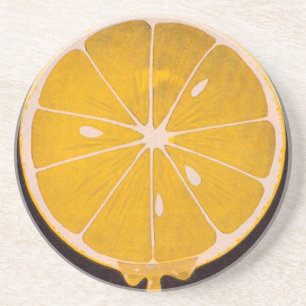 Posavasos bright yellow lemon slice