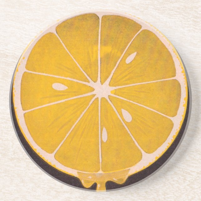 Posavasos bright yellow lemon slice (Frente)