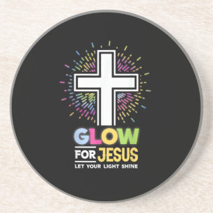 Posavasos Brilla por camiseta de cruz cristiana de Jesús Cri