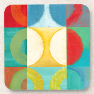 Posavasos Brillante arte pop con círculos y plazas