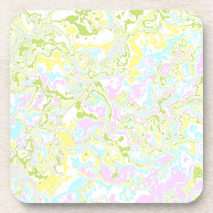 Posavasos Brillante Colorido Pastel Trippy Retro Boho Marble