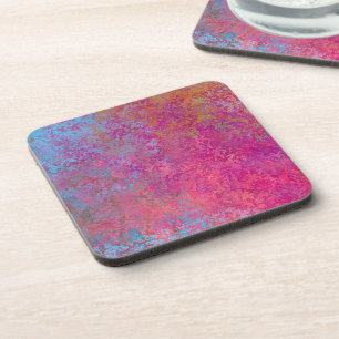 Posavasos Brillante Magenta Sunset Abstract Acrylon Pour