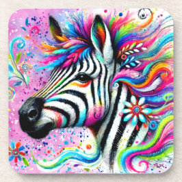 Posavasos Brillante margarita verde Verde azulada de cebra f