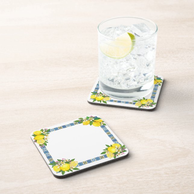 Posavasos Brillante Mediterráneo Sicilia Tiles Citrus Lemons (Lado Derecho)