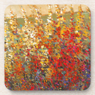 Posavasos Brillante mural de jardín de flores silvestres de 